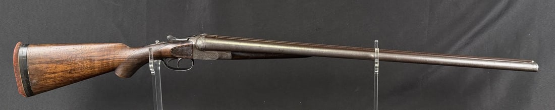Auguste Francotti 12ga SXS Engraved Shotgun: 30" barrel. Retailed by Von Lengerke & Detmold. Water table has pre-1898 Belgian proofs. Chokes appear to measure approximately Full & Imp. Mod. Top rib has intricate matting, ivory beads & doll's hea
