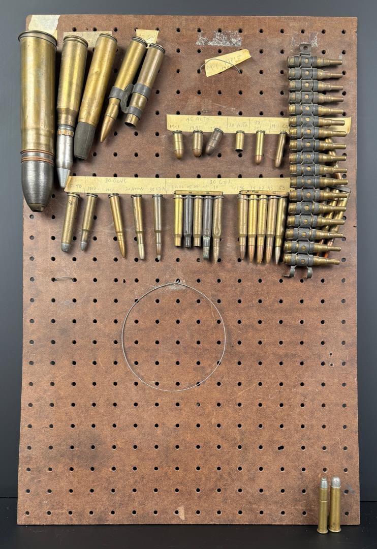Cartridge Collection Ammo Board: 16 1/4" by 24 1/4". California and New York Shipments requires this lot to be sent to an FFL Dealer