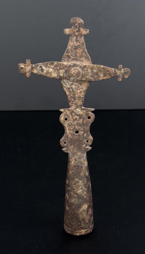 Spanish Colonial Crusader Processional Cross: As used by the First Spanish Colonialist on their Arrival in the Americas. 8 1/2" long. Provenance: Estate collection of Compton LaBauve Jr.