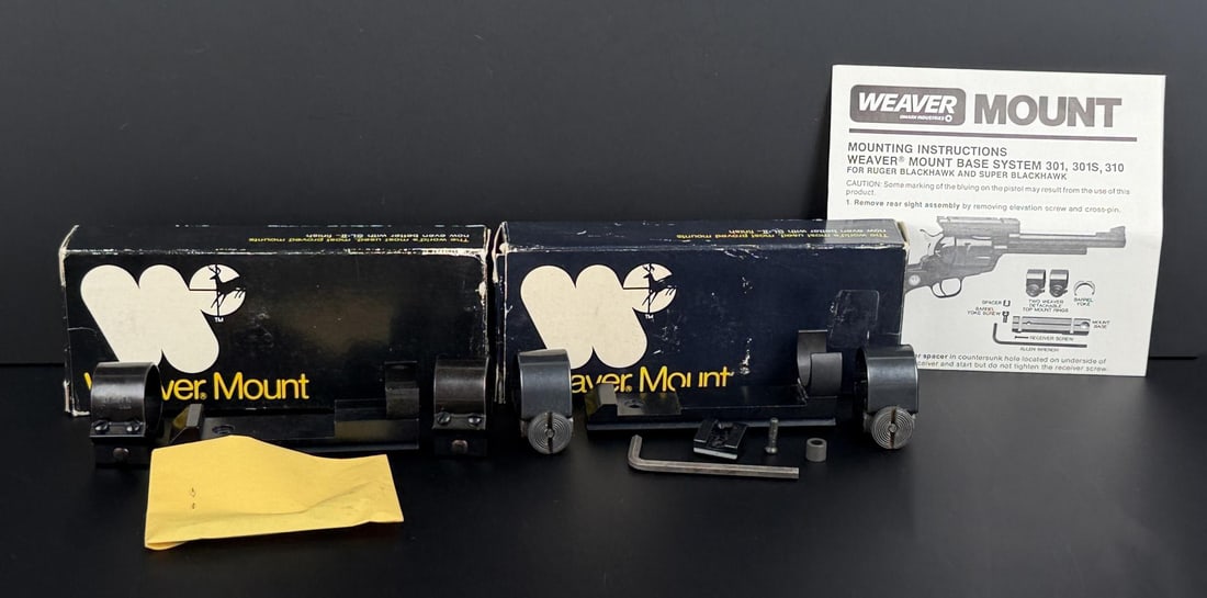 Weaver Ruger Super Blackhawk Scope Mounts: New in boxes.