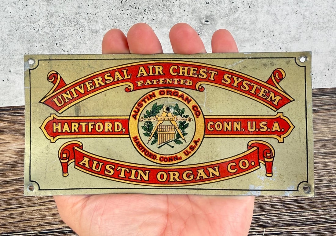 Universal Air Chest System Austin Organ Sign (1 of 3)