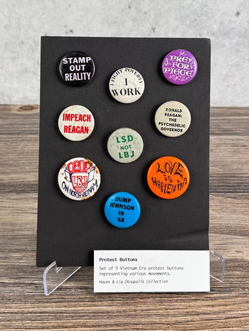 Vietnam War Era Hippie Buttons (1 of 3)
