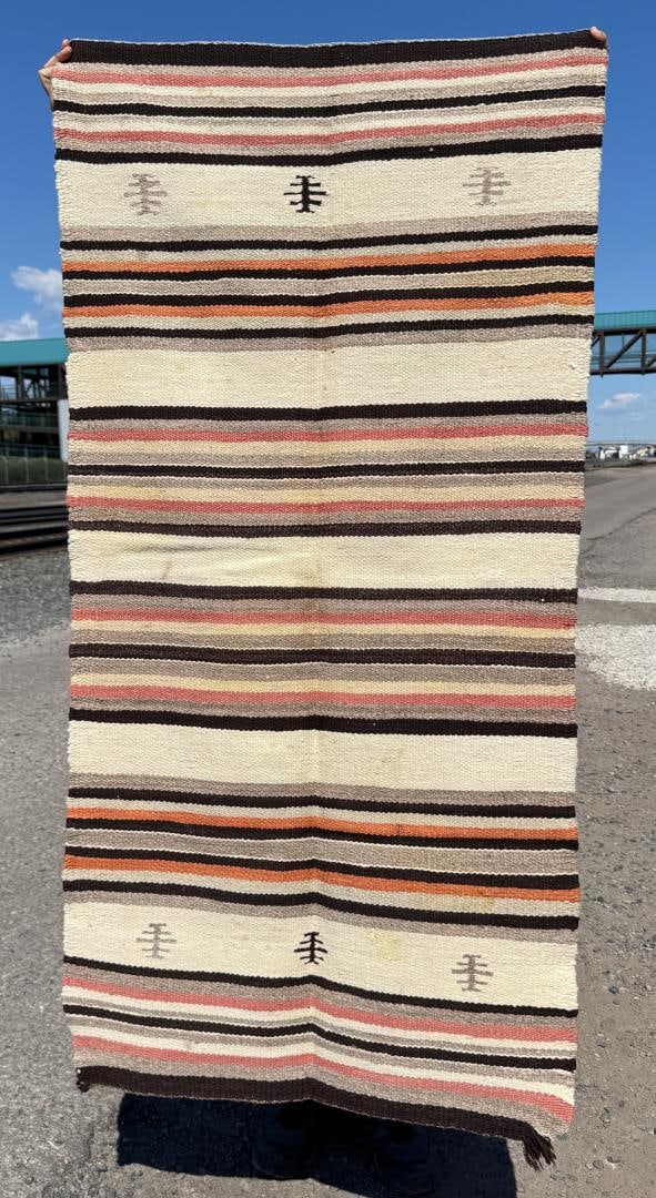 Navajo Indian Saddle Blanket Banded Rug (1 of 6)