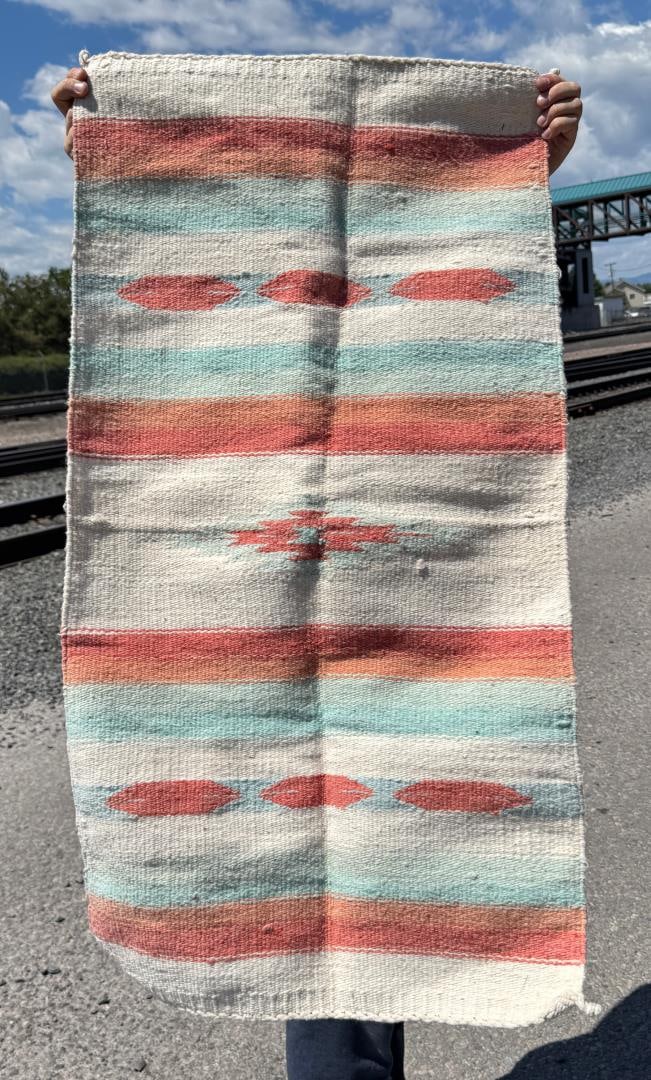 Mexican Saddle Blanket Rug: 22" by 42"