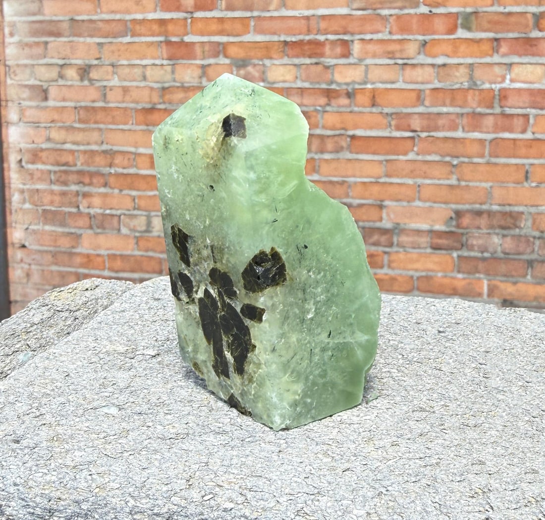 Prehnite Green Epidote and Toumaline Crystal Tower (1 of 4)