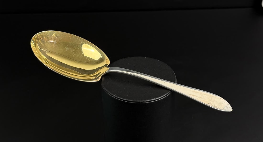 Tiffany & Co Sterling Silver Vermeil Spoon: 8 7/8" long. 103 grams.