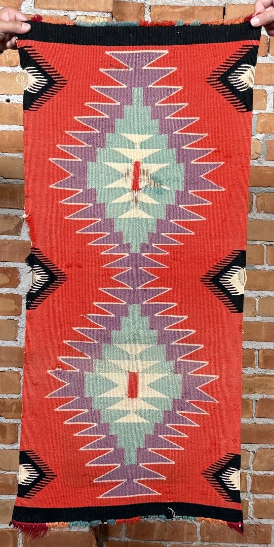 Navajo Germantown Indian Rug Saddle Blanket (1 of 7)