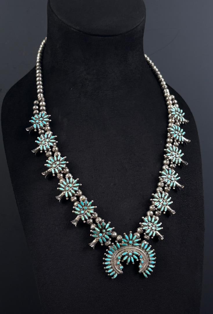 Ed Niiha Zuni Sterling Petit Point Squash Blossom (1 of 6)