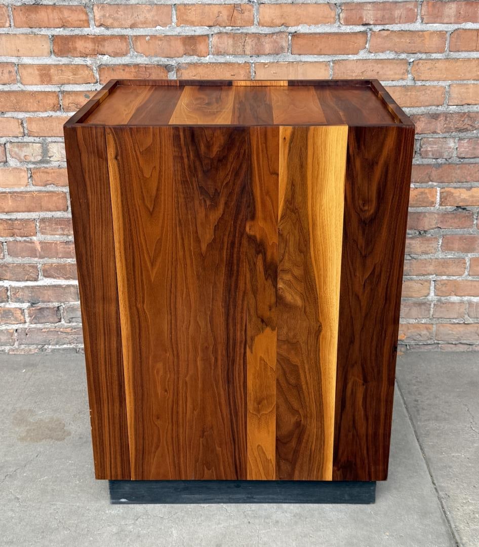 Danish Modern Rosewood Display Pedestal: 20" by 26" by 36". Some scratches and cracks throughout as shown. Provenance: Estate of John J. LoMonaco.