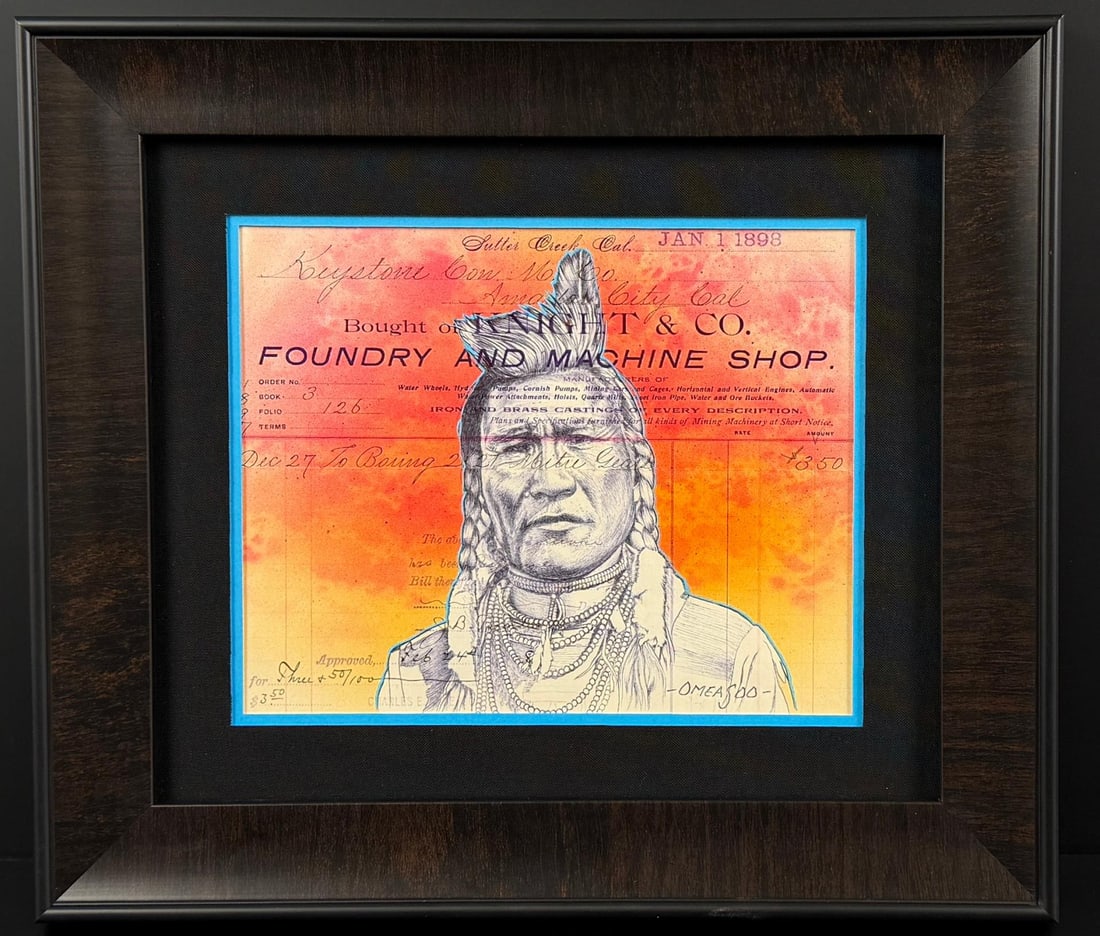 Lyle Omeasoo Blackfeet Montana Ledger Painting (1 of 4)