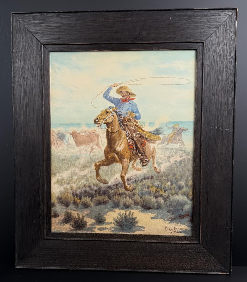 Charles Craig Roping Out Enhanced Lithograph (1 of 6)