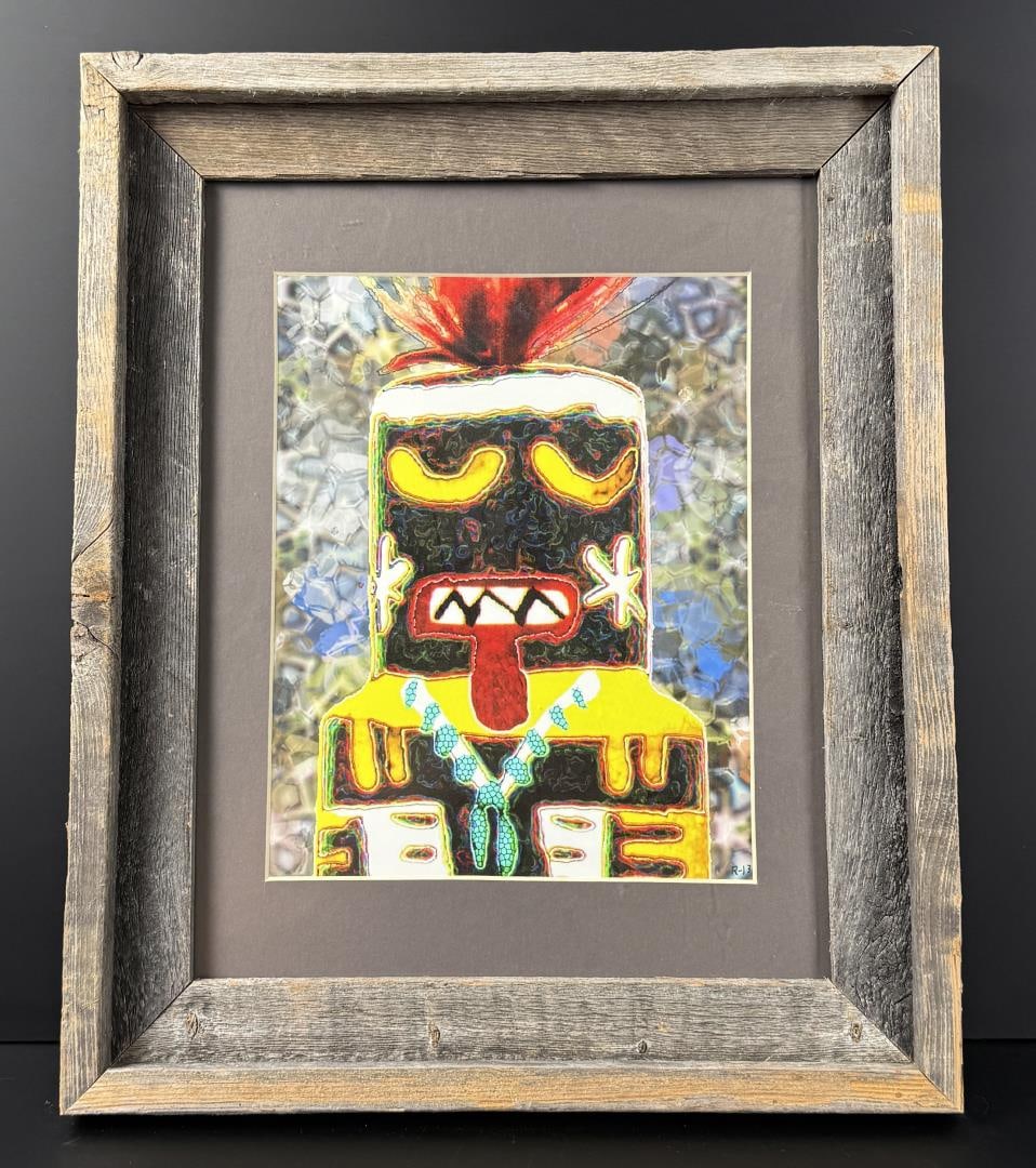 Ric Speed Mad Esteban Kachina Print: 14" by 17" framed.