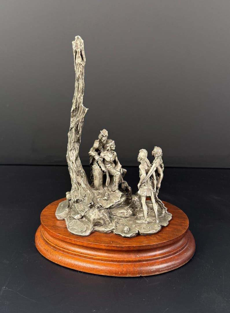 Don Polland Tecumseh's War Pewter Sculpture: 7 3/4" by 6 3/8" by 5".