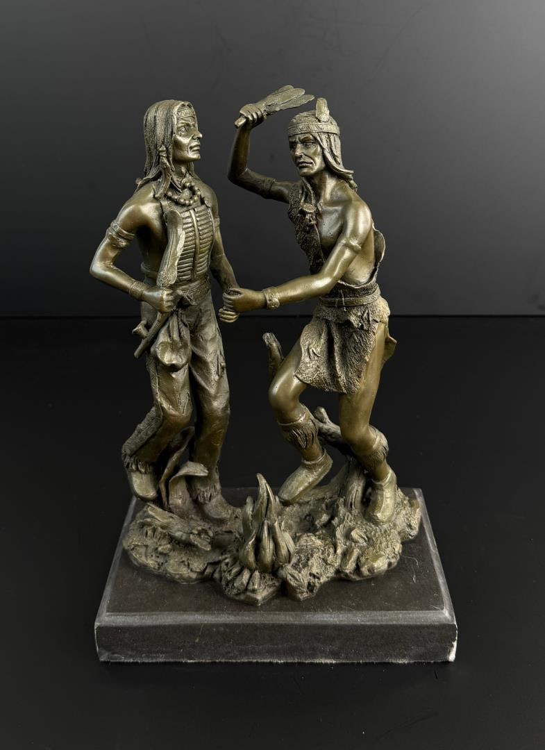 Native American Indian Bronze: 11 1/4" by 7 3/8" by 5".