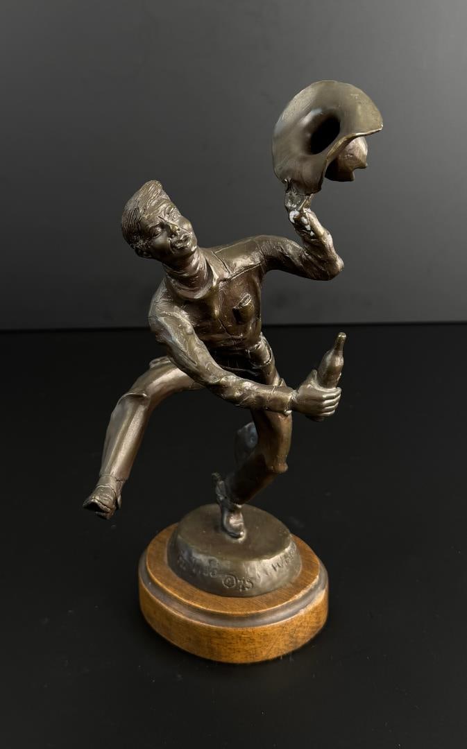 Ray Tidd Whoopin it Up Bronze: Title is Whoopin it Up on Whiskey Row. 10" by 4 3/4" by 4 3/4". Edition 2 of 25.