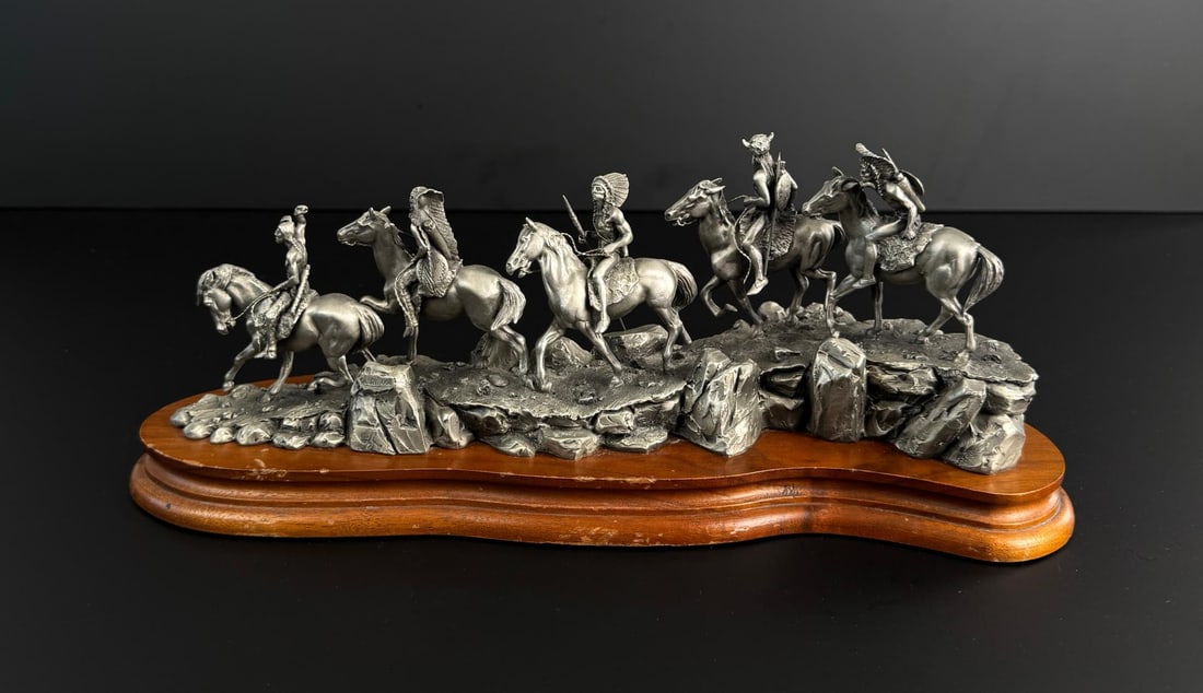Don Polland Marauders Pewter Sculpture: 15" by 5 1/2" by 5 1/8"