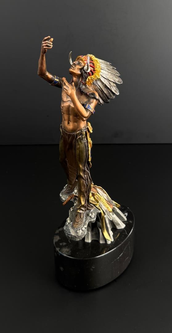 Gray Elk a Prayer for Peace Sculpture: 13 1/2" by 6" by 4 1/8".