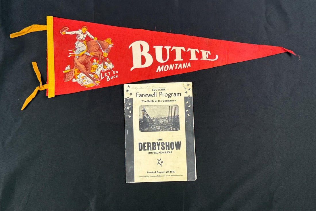 Butte Montana Rodeo Pennant and Program (1 of 4)