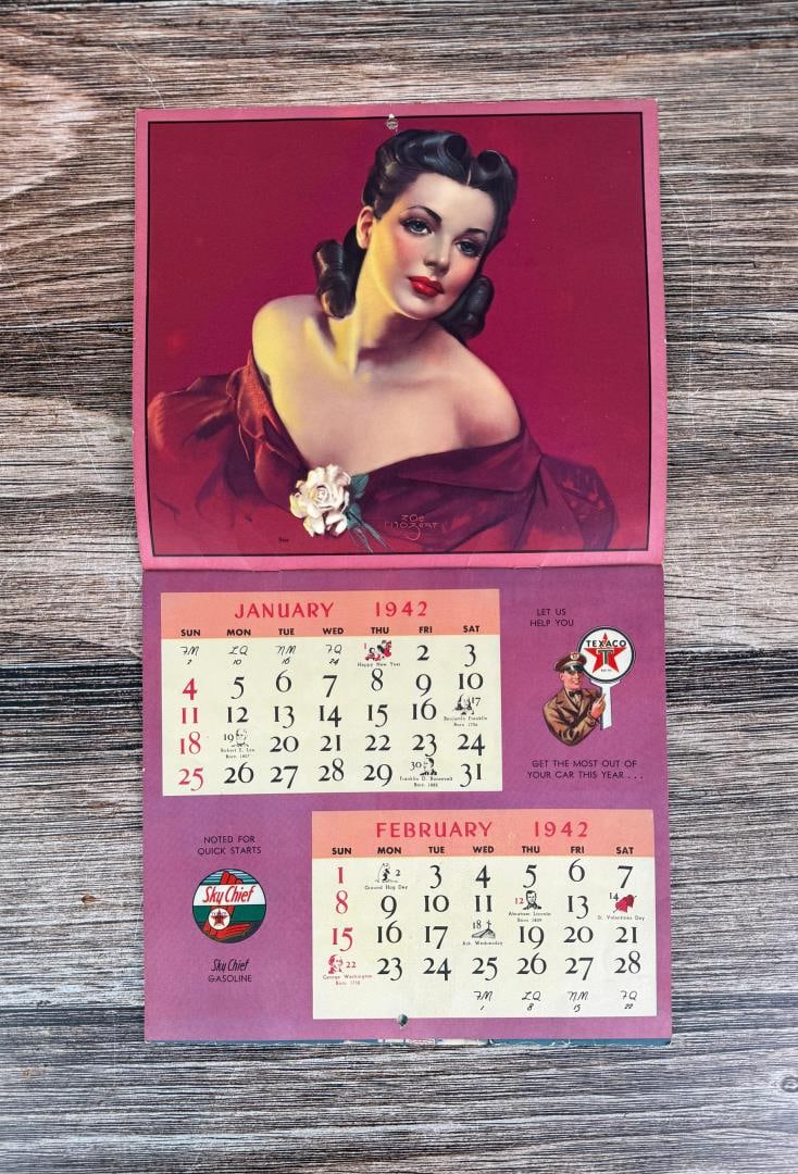 1942 Texaco Butte Montana Calendar (1 of 6)
