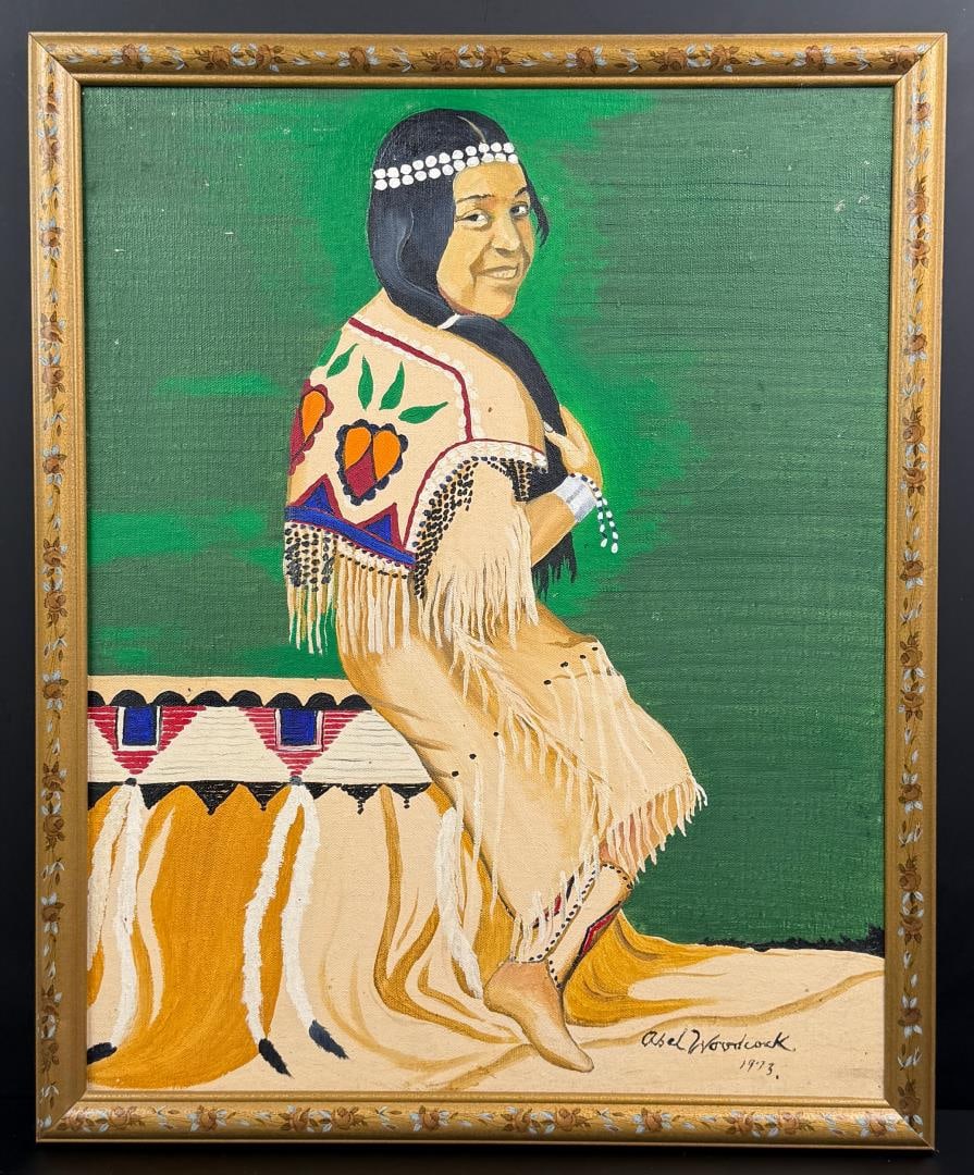 Abel Woodcock Flathead Indian Maiden Painting (1 of 4)