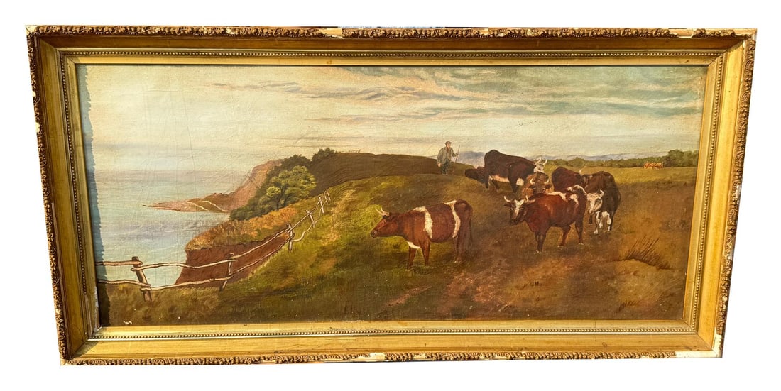 European Pastoral Cow Herder Painting (1 of 6)