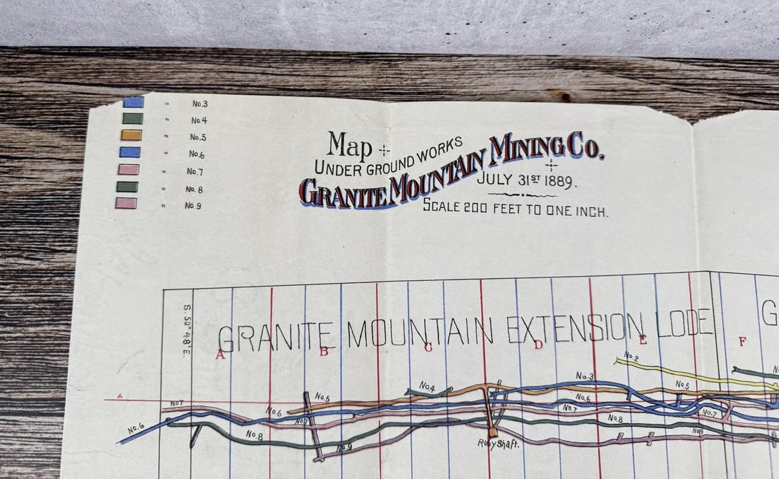 1889 Granite Mountain Mining Co Mining Map - 2