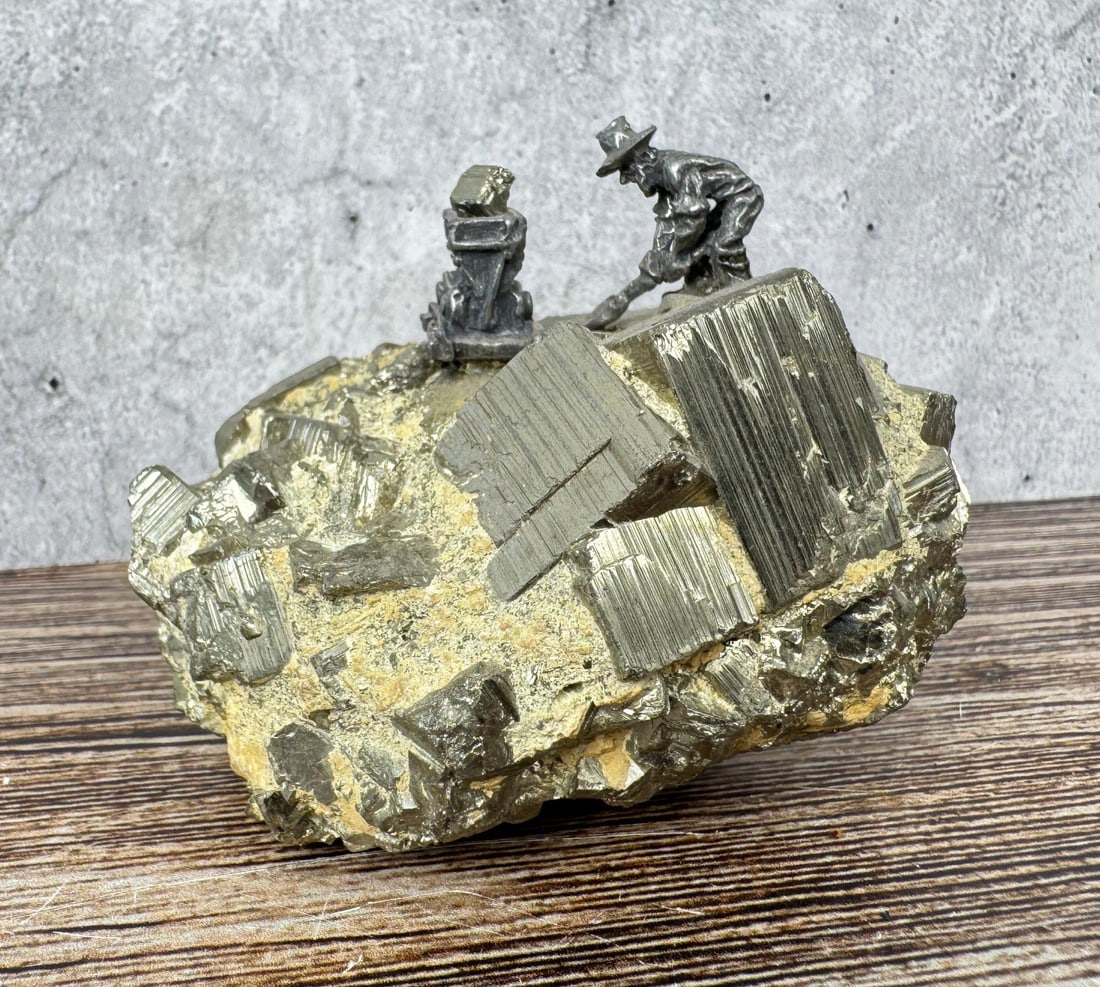 Miner Mining Pyrite Paperweight (1 of 5)
