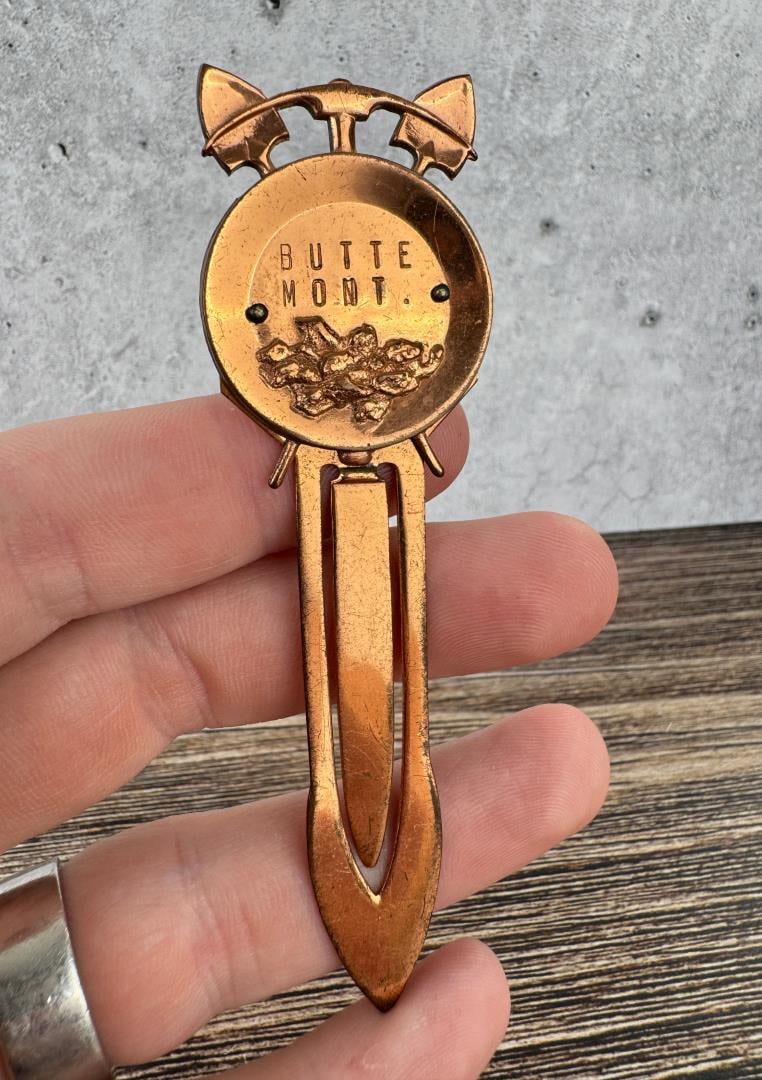 Butte Montana Copper Mining Souvenir Bookmark: 4 1/8" long.