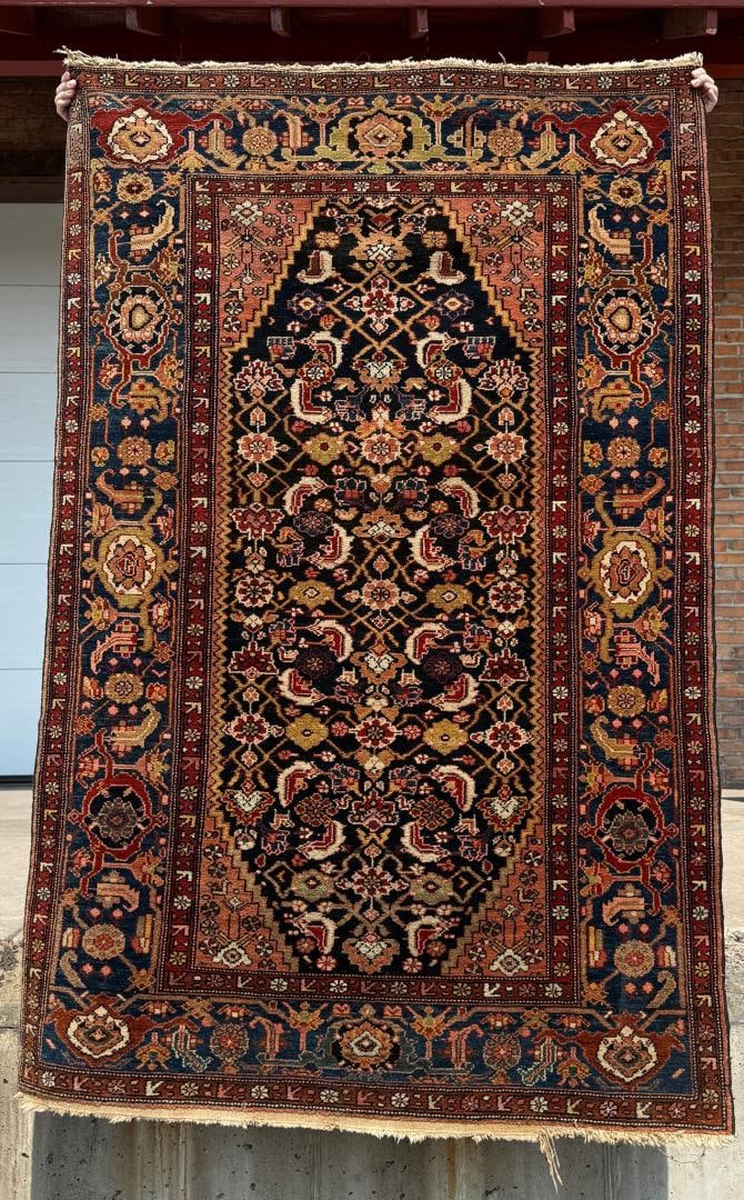 Bidjar Iranian Persian Oriental Rug: 53" by 80". Dated 1965 on the underside.