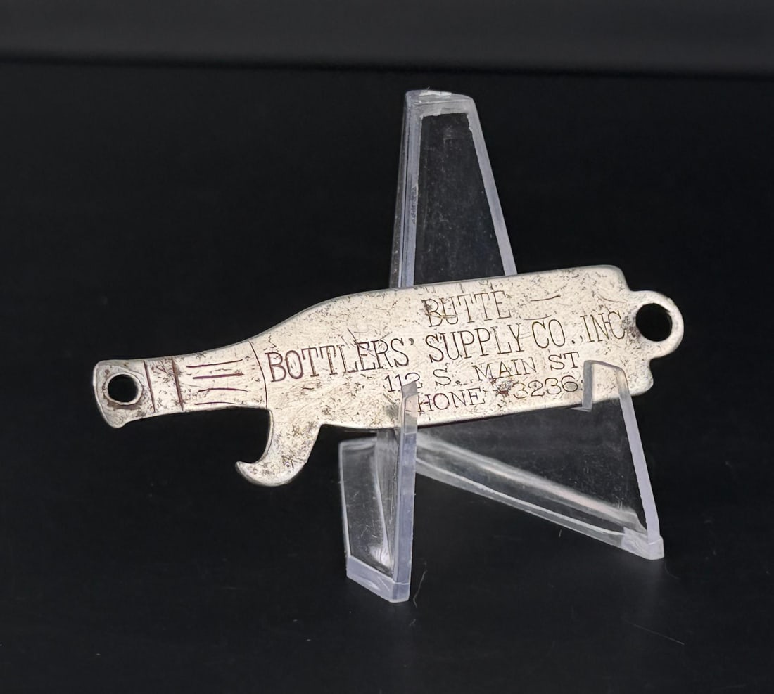 Butte Montana Bottlers Supply Bottle Opener: 3" long.