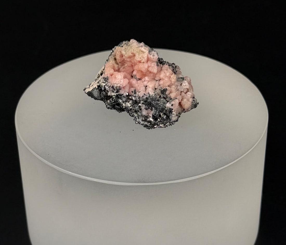 Pink Rhodochrosite Pyrite Mineral Specimen: 30.89 grams. 1 3/8" by 1 1/4" by 7/8".