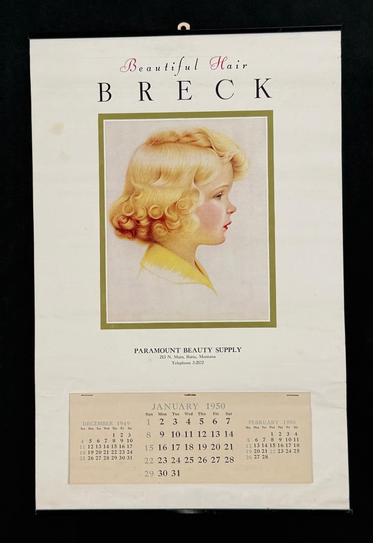 1950 Butte Montana Paramount Beauty Calendar: 13" by 20".