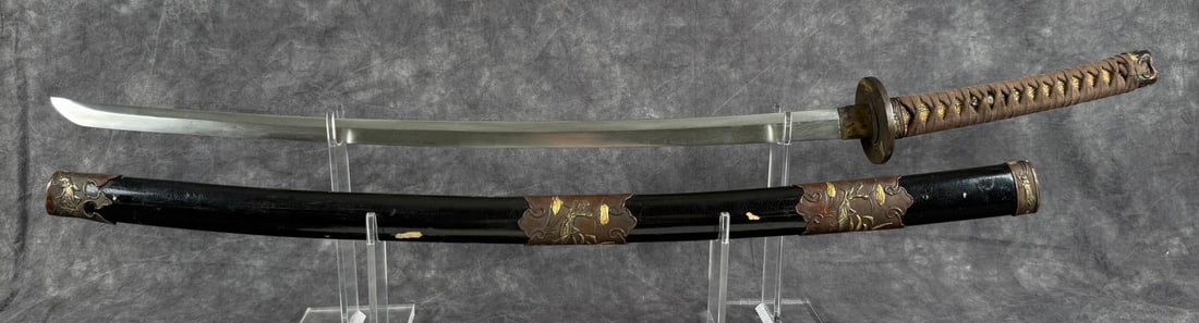 WW2 Japanese Samurai Sword: Tang signed as shown. 40" long with handle.
