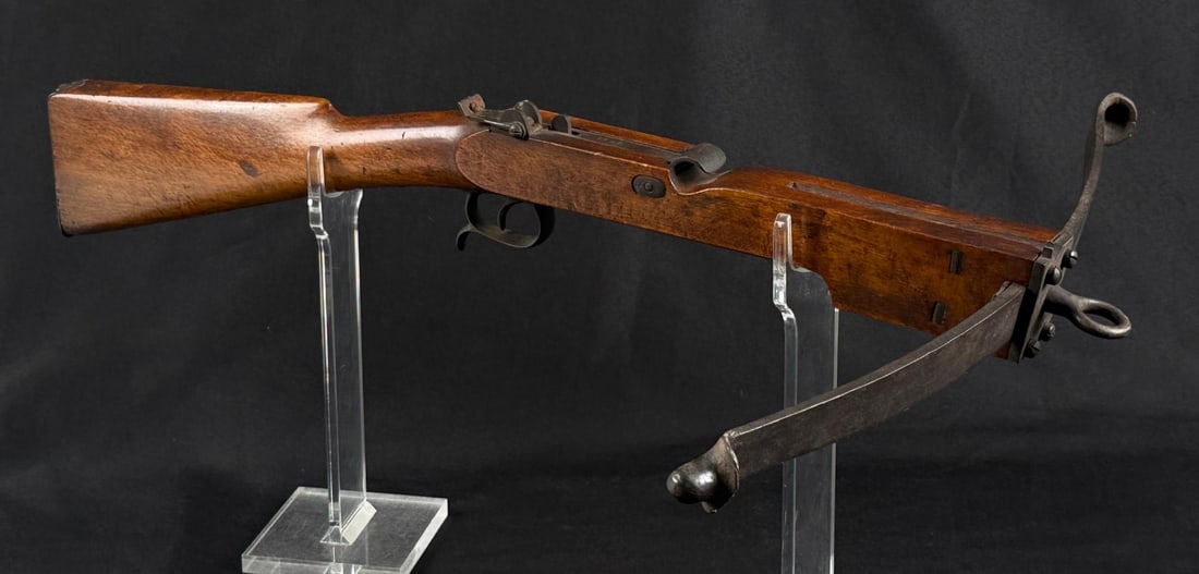 17th Century English Bullet Stone Crossbow: 27 1/2" long.