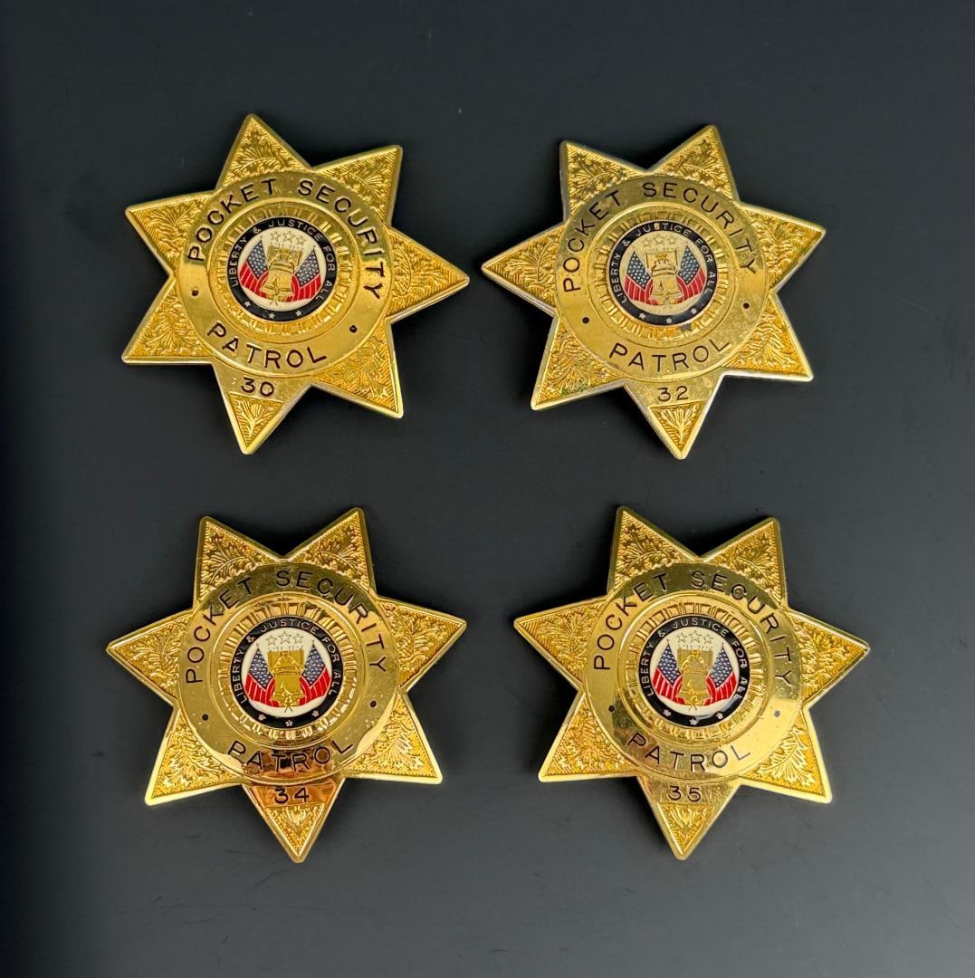 California Pocket Patrol Security Badges: Nice grouping