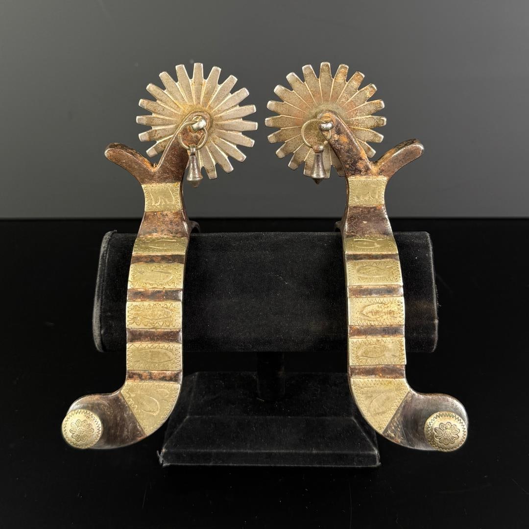 Silver Mounted Cowboy Spurs: Nice set.