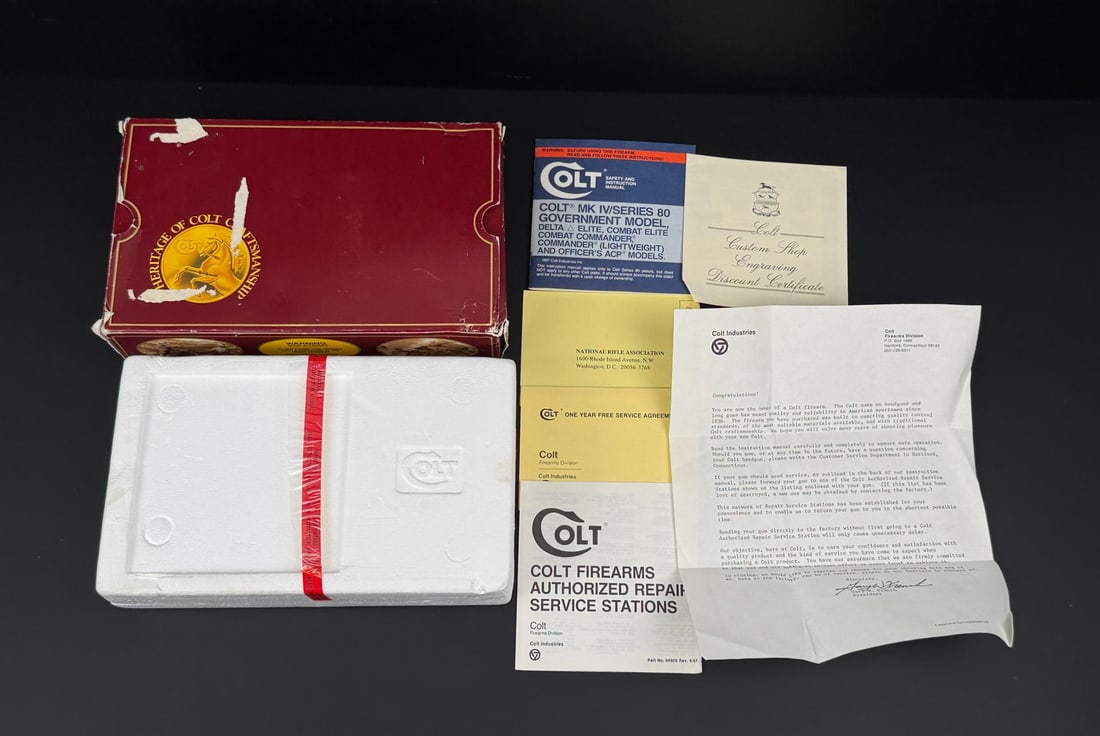 Colt MK IV Series 80 .380 Auto Pistol Box: Includes manuals. Box only. No firearm.
