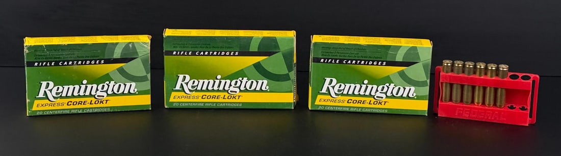 Remington Express Core Lokt Rifle Brass: 26 .30-06, 20 .270 Winchester, 20 .300 Winchester mag fired brass.