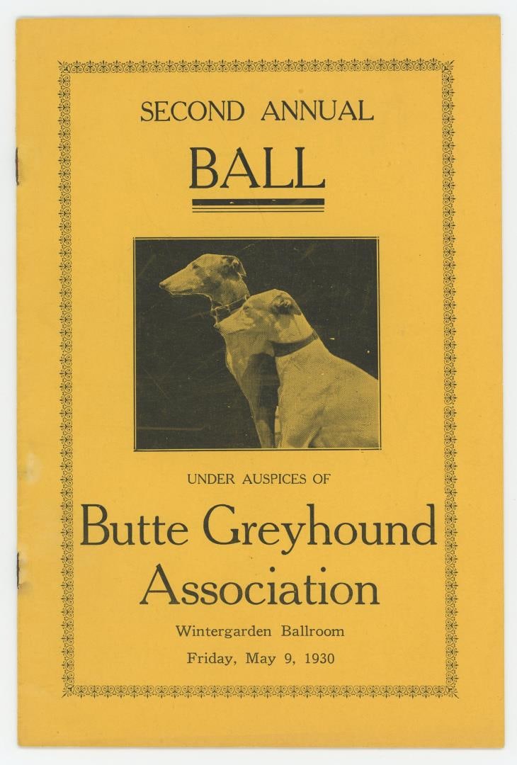 1930 Butte Montana Greyhound Association Booklet (1 of 3)