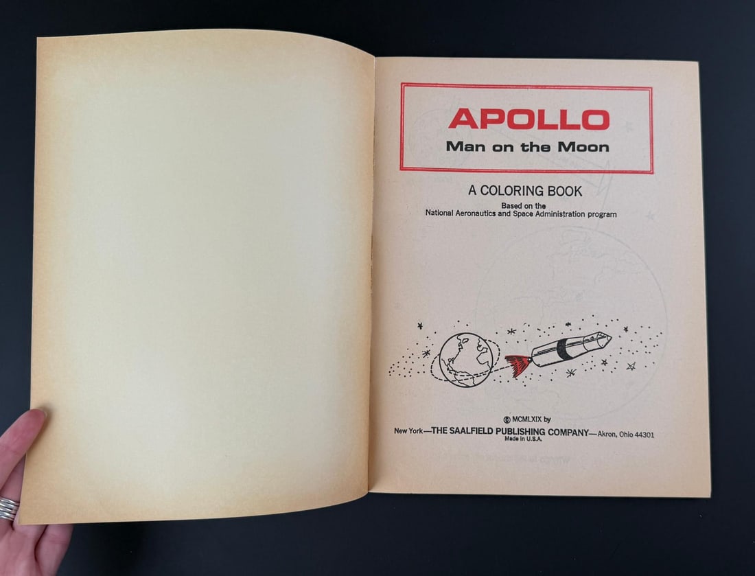 Neil Armstrong Signed Apollo Coloring Book - 5