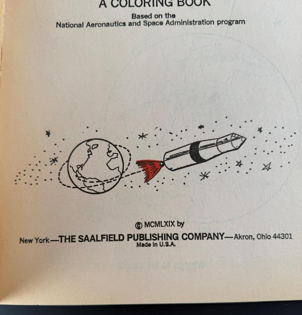 Neil Armstrong Signed Apollo Coloring Book - 6
