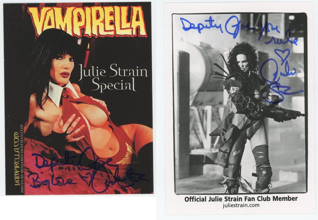 Julie Strain Vampirella Signed Photos: Nice grouping.