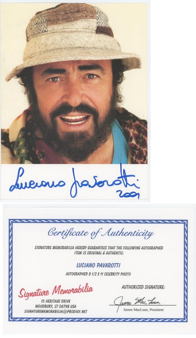 Luciano Pavarotti Signed Photo (1 of 6)