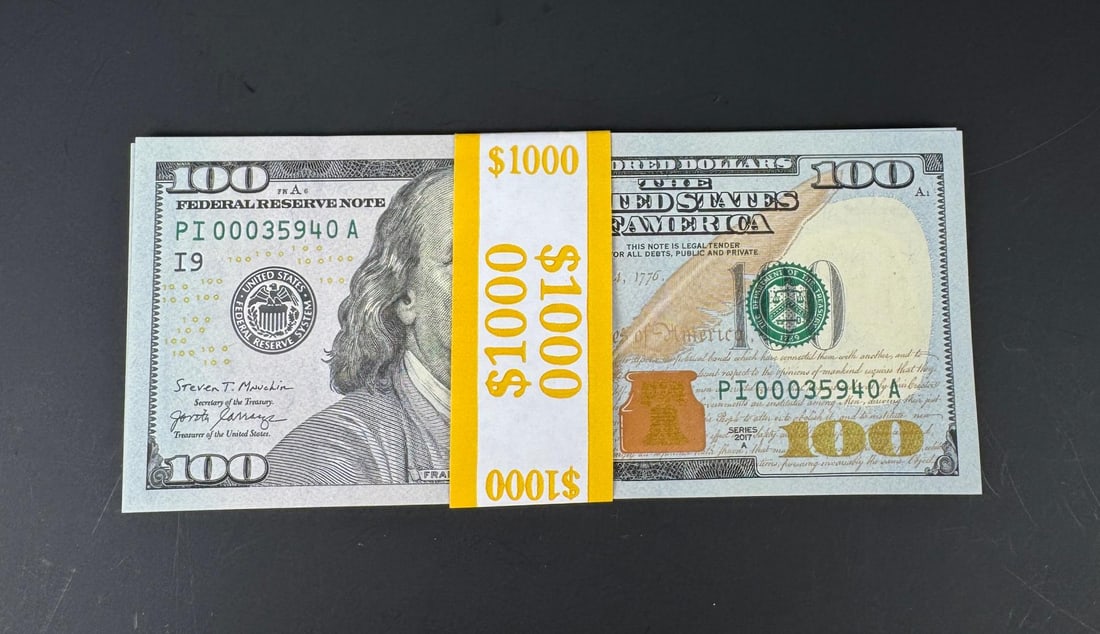 $1000 Face Value Sequential $100 Bank Notes: Last digits of bills are sequential. Lot requires payment via non credit card only.