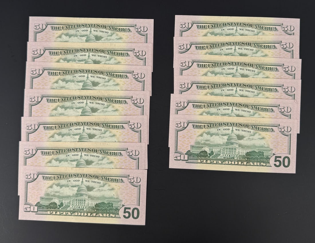 $650 Face Value Sequential $50 US Bank Notes - 2