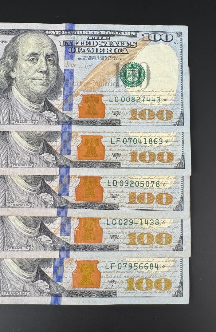 $500 Face Value $100 US Star Notes - 3