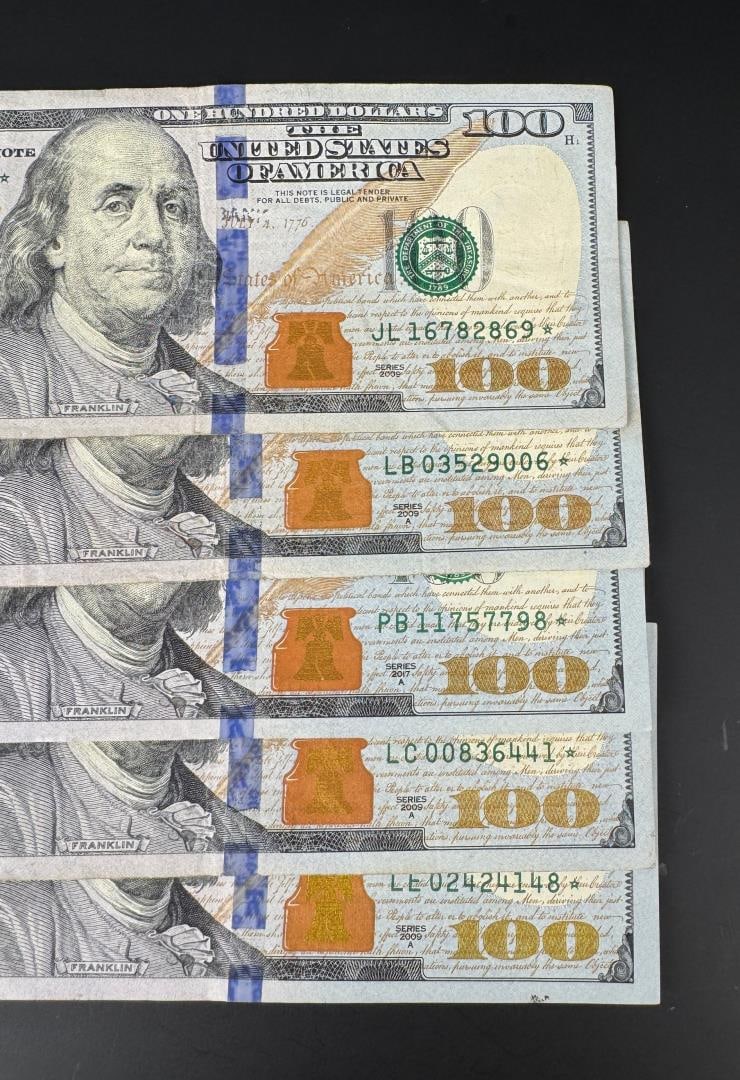 $500 Face Value $100 US Star Notes - 3