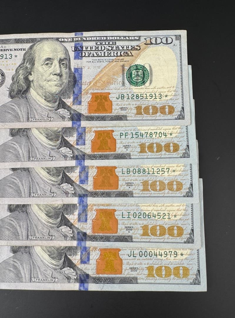 $500 Face Value $100 US Star Notes - 3