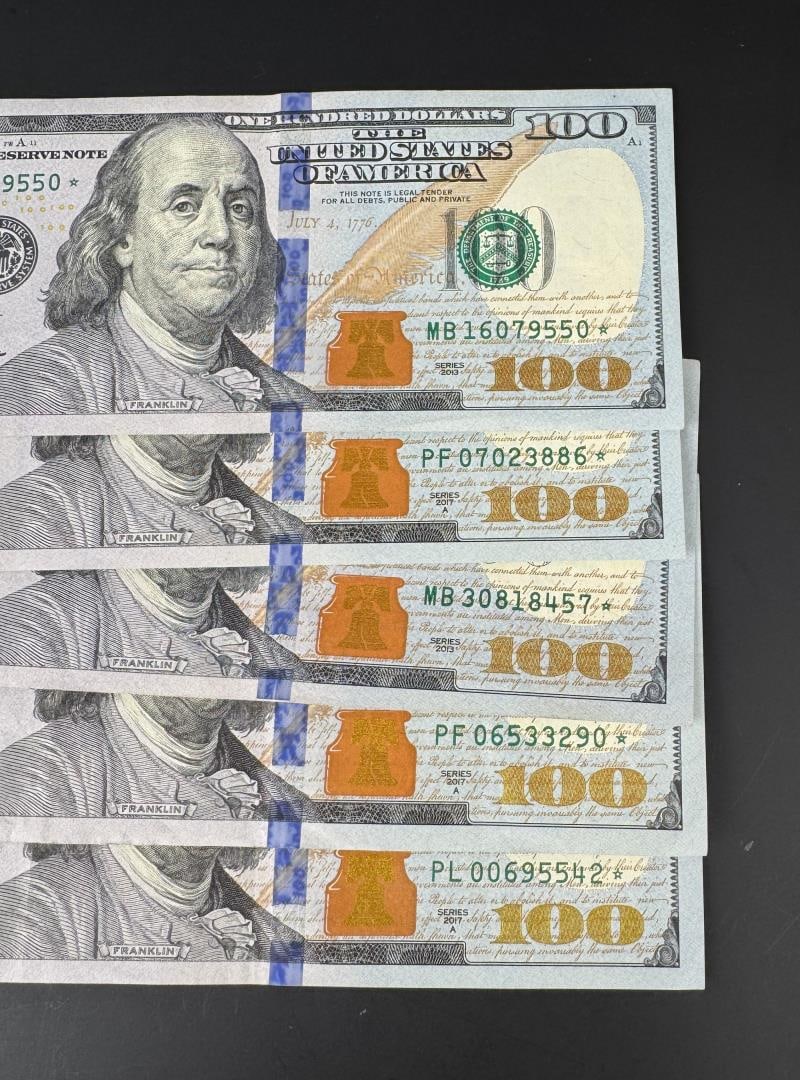 $500 Face Value $100 US Star Notes - 3