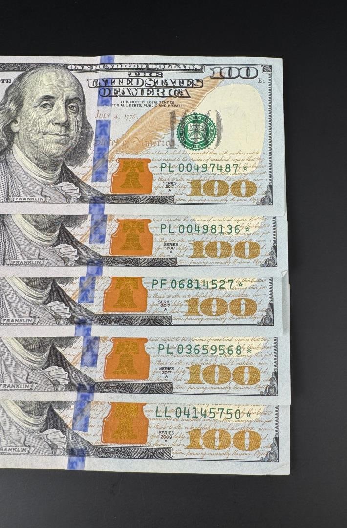 $500 Face Value $100 US Star Notes - 3